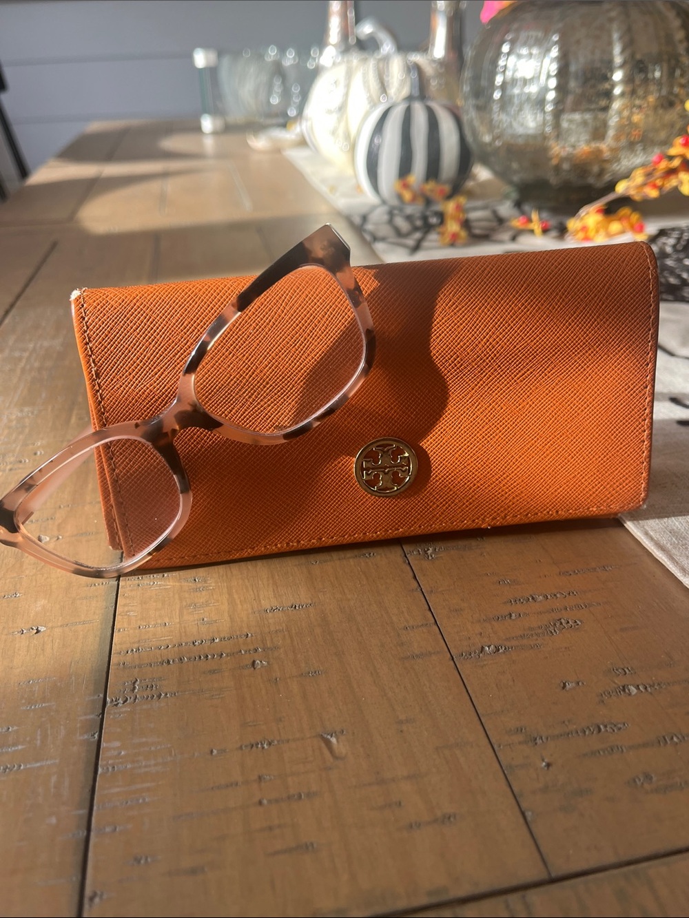 Tory Burch Prescription Frames with Orange Saffiano Case